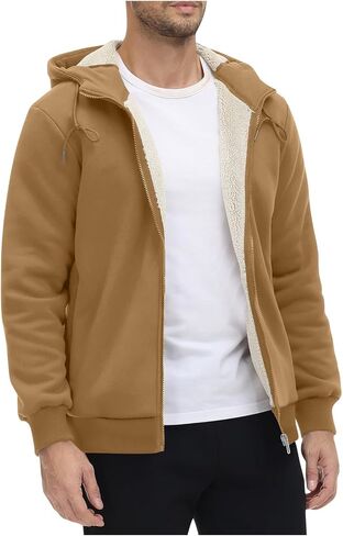 bmkBWO Fleece Lined Hoodies for Men,Heavyweight Zip Up Thicken Sherpa Sweatshirt Hooded Winter Warm Jackets Coats 2025 in Saudi Arabia