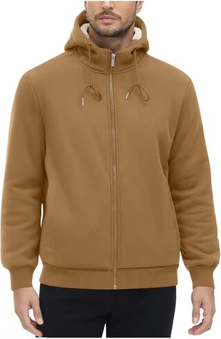 bmkBWO Fleece Lined Hoodies for Men,Heavyweight Zip Up Thicken Sherpa Sweatshirt Hooded Winter Warm Jackets Coats 2025 in Saudi Arabia