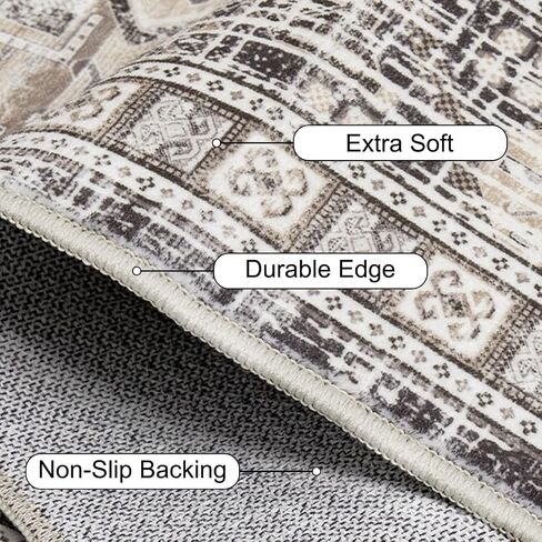 INVIN ART Machine Washable 5x7 Non-Slip Area Rug, Stain-Resistant Pet Friendly Carpet, Abstract Print Modern Style Low-Pile Floor Mat for Living Room, Bedroom, Home Office in Saudi Arabia