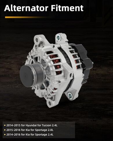 OCPTY Alternators 11702 2014-2015 for Hyundai for Tucson 2.4L,2015-2016 for Kia for Sportage 2.0L,2014-2016 for Kia for Sportage 2.4L in Saudi Arabia