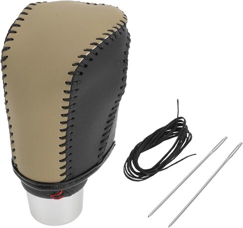 Gear Shift Knob Cover for Honda Civic 2016-2021 Anti-Slip Beige Black Stick Shifting Handle Protector Faux Leather 1 Pcs in Saudi Arabia