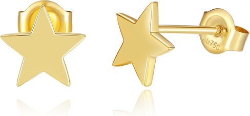 14K Solid Yellow Gold Sun Stud Earrings Dainty Tiny Delicate Durable Small Earrings Fine Jewelry Birthday Gifts for Women, Available Diameter 8mm in Saudi Arabia