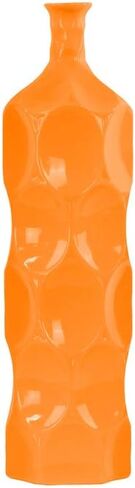 Urban Trends Ceramic Decorative Orange Vase Dimple Pattern Sides, Decor Center Piece for Home Décor for Living Room, Table, Office Decor: 4.75"x4.75"x17.75"H in Kuwait