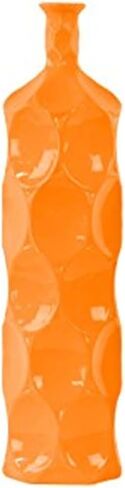 Urban Trends Ceramic Decorative Orange Vase Dimple Pattern Sides, Decor Center Piece for Home Décor for Living Room, Table, Office Decor: 4.75"x4.75"x17.75"H in Kuwait