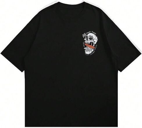 تي شيرت Verdusa الرجالي ذو الجرافيك Y2k Vintage Skull Print قصير الأكمام للحفلات الموسيقية تي شيرت صيفي in Saudi Arabia