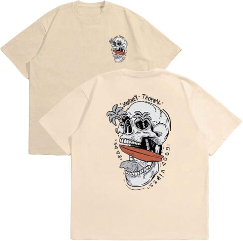 تي شيرت Verdusa الرجالي ذو الجرافيك Y2k Vintage Skull Print قصير الأكمام للحفلات الموسيقية تي شيرت صيفي in Kuwait
