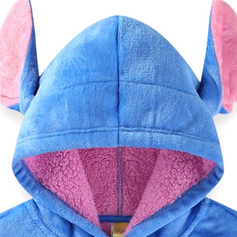 Disney Lilo and Stitch Girls Sherpa Lined Oversized Hoodie with Pockets for Big Kids One Size (Fits Sizes 4 to 10) Blue in Saudi Arabia