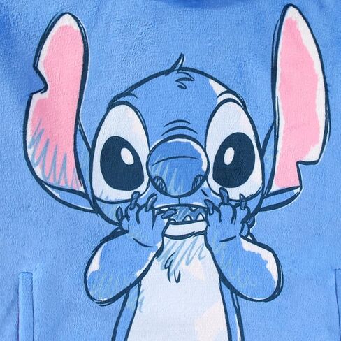 Disney Lilo and Stitch Girls Sherpa Lined Oversized Hoodie with Pockets for Big Kids One Size (Fits Sizes 4 to 10) Blue in Saudi Arabia