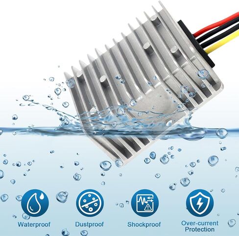 2pcs DC 12/24V إلى 5V محول 3A 15W ، التنحي لأسفل المحول ، مخفض الجهد محولات الطاقة المقاومة للماء IP68 in Kuwait