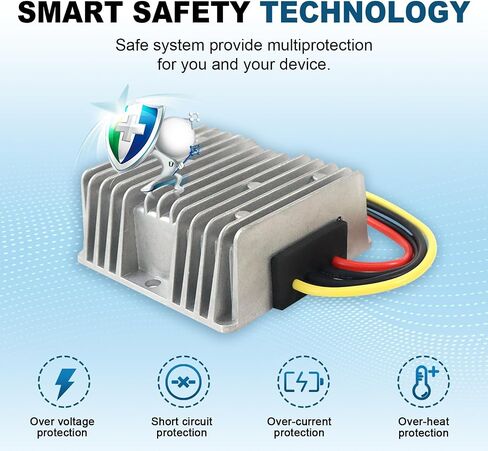2pcs DC 12/24V إلى 5V محول 3A 15W ، التنحي لأسفل المحول ، مخفض الجهد محولات الطاقة المقاومة للماء IP68 in Kuwait