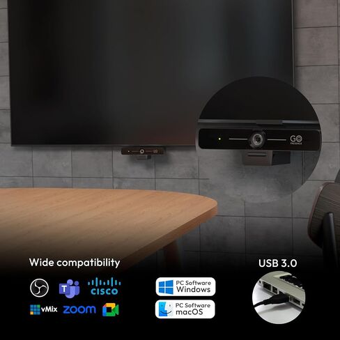 اجتماع 4K Ultra HD Video Conferencing Bar-عدسة بزاوية واسعة 120 درجة ، فترات AI AI AUTO ، 6 ميكروفونات ، 19.6 قدم ، مكبرات صوت مزدوجة 10W in Kuwait