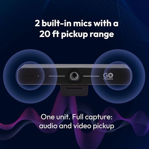 اجتماع 4K Ultra HD Video Conferencing Bar-عدسة بزاوية واسعة 120 درجة ، فترات AI AI AUTO ، 6 ميكروفونات ، 19.6 قدم ، مكبرات صوت مزدوجة 10W in Kuwait