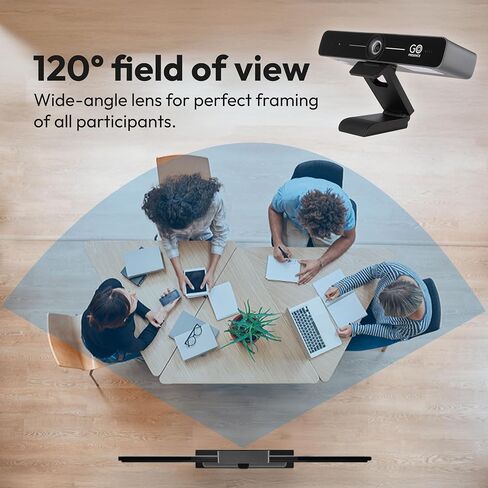 اجتماع 4K Ultra HD Video Conferencing Bar-عدسة بزاوية واسعة 120 درجة ، فترات AI AI AUTO ، 6 ميكروفونات ، 19.6 قدم ، مكبرات صوت مزدوجة 10W in Kuwait