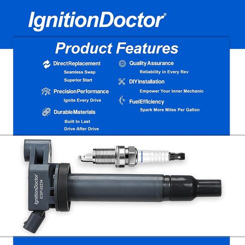 Iridium Spark Plug and Ignition Coil Combo Pack of 6 Compatible with Select 2009-2017 Honda Acura Accord Crosstour Odyssey RL TL TSX 3.5L 3.7L V6 UF603 in Kuwait