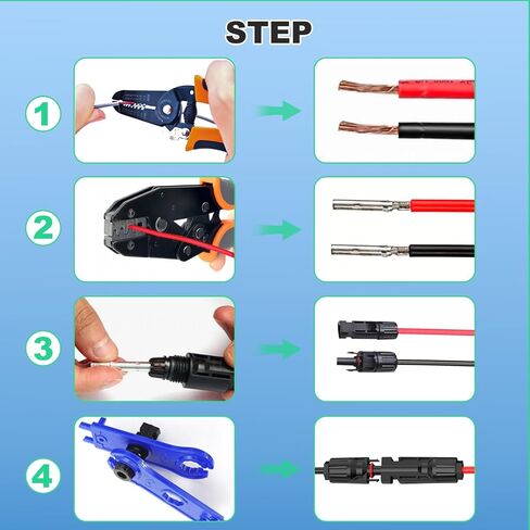 مجموعة أدوات تجعيد الطاقة الشمسية مكونة من 35 قطعة، موصلات كابل اللوحة الشمسية MC4 14-10AWG، 30 زوجًا من موصلات الطاقة الشمسية للذكور/الإناث، قطعة واحدة من أدوات تجعيد الطاقة الشمسية، قطعة واحدة من أدوات التعرية، قطعتين من مفتاح الربط in Saudi Arabia