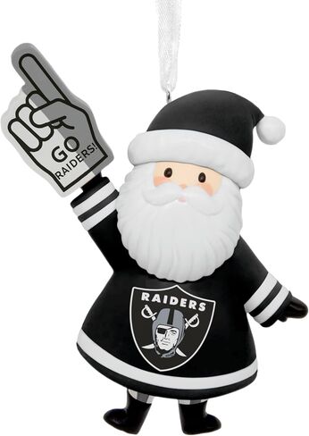 Hallmark NFL Las Vegas Raiders Santa Fan Christmas Ornament, Gifts for Sports Fans in Saudi Arabia