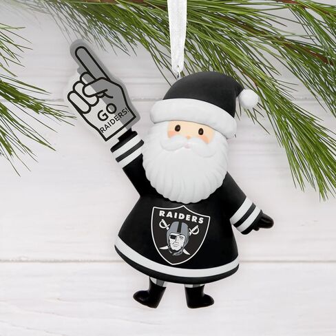 Hallmark NFL Las Vegas Raiders Santa Fan Christmas Ornament, Gifts for Sports Fans in Saudi Arabia