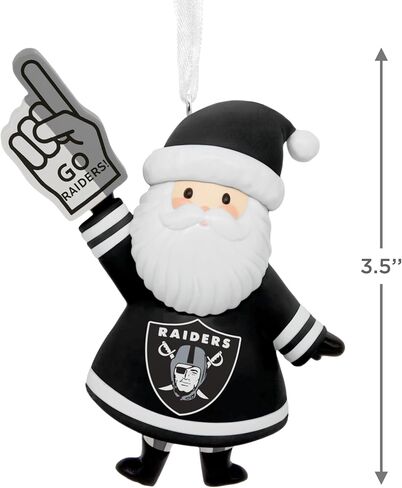 Hallmark NFL Las Vegas Raiders Santa Fan Christmas Ornament, Gifts for Sports Fans in Saudi Arabia