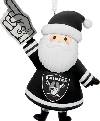 Hallmark NFL Las Vegas Raiders Santa Fan Christmas Ornament, Gifts for Sports Fans in Saudi Arabia