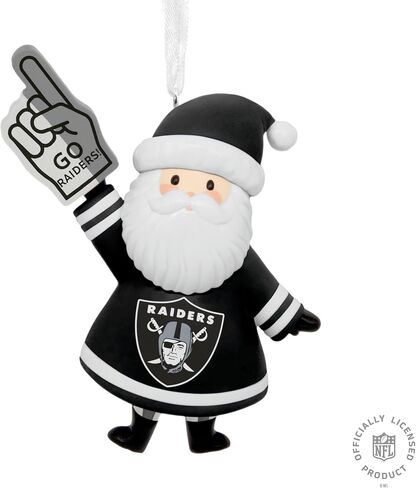 Hallmark NFL Las Vegas Raiders Santa Fan Christmas Ornament, Gifts for Sports Fans in Saudi Arabia