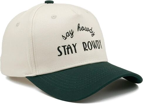 Two-Tone Cotton Baseball Cap with Embroidered Western Sayings - Adjustable Cowboy Style Hat for Men and Women in Kuwait