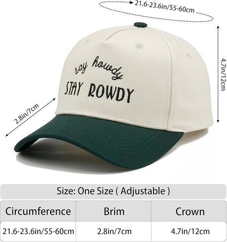 Two-Tone Cotton Baseball Cap with Embroidered Western Sayings - Adjustable Cowboy Style Hat for Men and Women in Kuwait