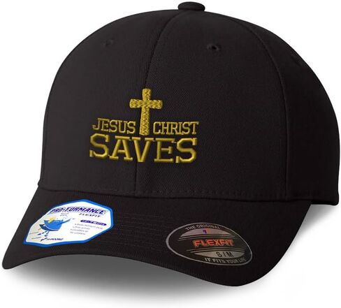 Flexfit Cap for Men & Women Embroidered Jesus Christ Saves Christian God Religious in Saudi Arabia