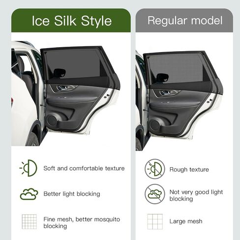 Car Side Window Shade, 4pcs Stretchy Mesh Car Window Screen Sun Shade Mosquito Net Cover Reduce Heat Privacy Shade for Car Camping Trip, S in Saudi Arabia