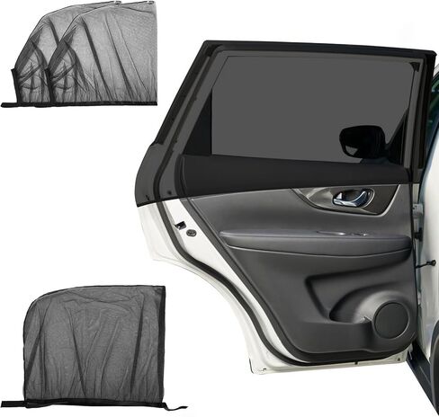 Car Side Window Shade, 4pcs Stretchy Mesh Car Window Screen Sun Shade Mosquito Net Cover Reduce Heat Privacy Shade for Car Camping Trip, S in Saudi Arabia