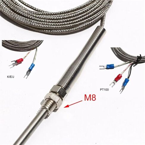 1PC M8 Screw Thermocouple K J E PT100 Type 150mm Probe Temperature Sensor for Industrial Temperature Controller(Length 3m M8 E) in Saudi Arabia