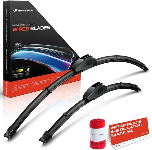 A-Premium Pack of 2 Windshield Wiper Blades with Wear Indicator & Towel - Compatible with Hyundai Tucson 2016-2024, Veloster 2019-2021, Nexo 2019-2024 - 26" and 16", Hook Connector in Saudi Arabia