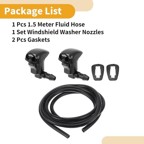Motoforti مجموعة فوهة غسالة الزجاج الأمامي لسيارة Toyota RAV4 2000-2004 فوهات رذاذ الزجاج الأمامي ممسحة رذاذ غسالة جيت رقم 8538112050 1 قطعة خرطوم سائل 1.5 متر in Saudi Arabia