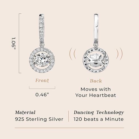 ARINZA Dangle Moissanite Earrings for Women, Sterling Silver Drop Hoop Dancing Diamond Earrings with 2 Carat (1ct Each), Jewelry Gift for Her, Wife, Girlfriend, Mom, Anniversary, Birthday, Christmas in Kuwait