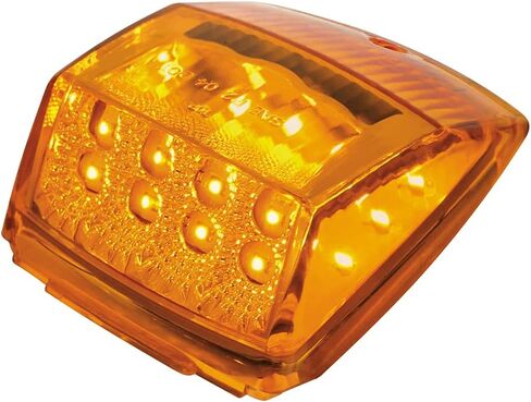 United Pacific 39527 17LED عاكس ضوء الكابينة المربع، عدسة بولي كربونات، غطاء داخلي عاكس من الكروم، DOT/SAE - عدسة LED/كهرماني كهرماني - وحدة واحدة in Saudi Arabia