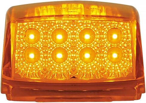 United Pacific 39527 17LED عاكس ضوء الكابينة المربع، عدسة بولي كربونات، غطاء داخلي عاكس من الكروم، DOT/SAE - عدسة LED/كهرماني كهرماني - وحدة واحدة in Saudi Arabia