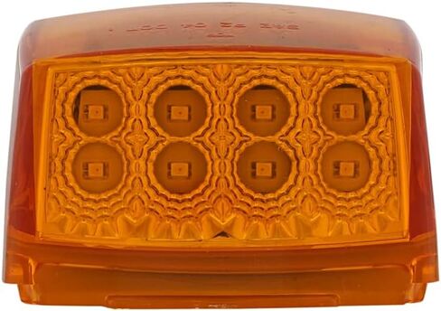 United Pacific 39527 17LED عاكس ضوء الكابينة المربع، عدسة بولي كربونات، غطاء داخلي عاكس من الكروم، DOT/SAE - عدسة LED/كهرماني كهرماني - وحدة واحدة in Saudi Arabia