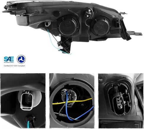 AKKON - For 2013-2016 Ford Escape Black Light Strip Front Projector Headlamps Driver + Passenger 2013 2014 2015 2016 in Saudi Arabia