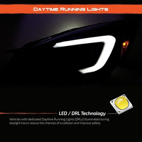 AKKON - For 2013-2016 Ford Escape Black Light Strip Front Projector Headlamps Driver + Passenger 2013 2014 2015 2016 in Saudi Arabia