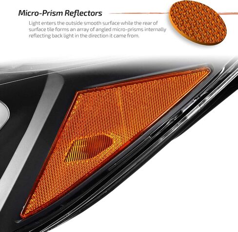 AKKON - For 2013-2016 Ford Escape Black Light Strip Front Projector Headlamps Driver + Passenger 2013 2014 2015 2016 in Saudi Arabia