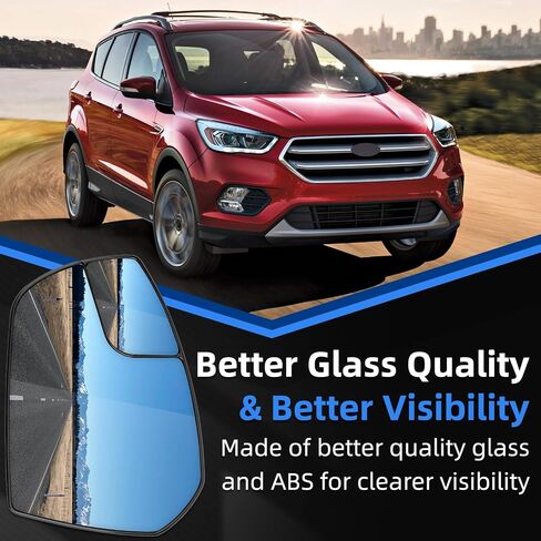 استبدال المرآة الجانبية للسائق لسيارة Ford Escape 2017 2018 2019 - زجاج مرآة الجانب الأيسر، زجاج مرايا الرؤية الخلفية in Saudi Arabia