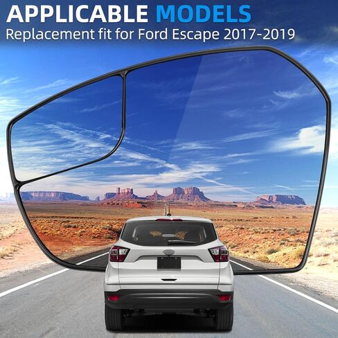 استبدال المرآة الجانبية للسائق لسيارة Ford Escape 2017 2018 2019 - زجاج مرآة الجانب الأيسر، زجاج مرايا الرؤية الخلفية in Saudi Arabia