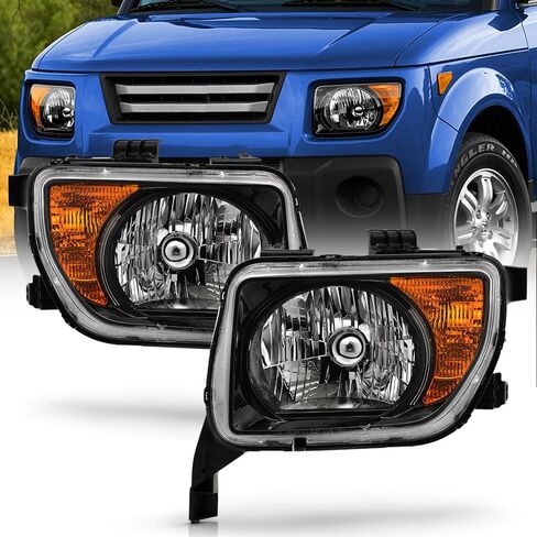 KEEKPO - For 2003 2004 2005 2006 2007 2008 Honda Element DX|EX|LX Black Headlights Headlamps Pair Set Driver & Passenger in Saudi Arabia
