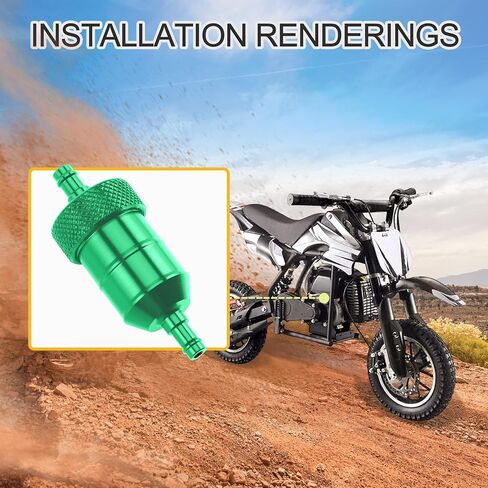 GOOFIT Aluminum Fuel Gas Filter for 5-7 mm Oil Tube Mini Pocket Bike Pit Dirt Motorcycle ATV Quad Go Kart Buggy Black in Saudi Arabia