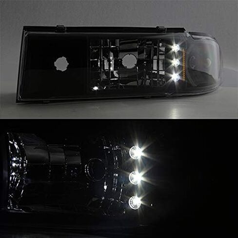 AKKON - لـ 91-96 Chevy Impala Caprice بديل شفاف قطعة واحدة من المصابيح الأمامية LED/مصابيح إشارة الزاوية يسار + يمين in Saudi Arabia