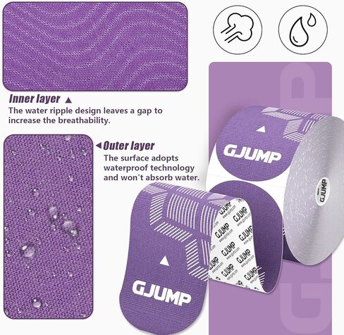 Kinesiology Tape, Original Cotton Elastic Athletic Tape for Muscle Strain Relief & Joint Support, 40 Count Precut Strips 2 Rolls, Waterproof & Breathable Sports Tape for Support and Recovery in Kuwait