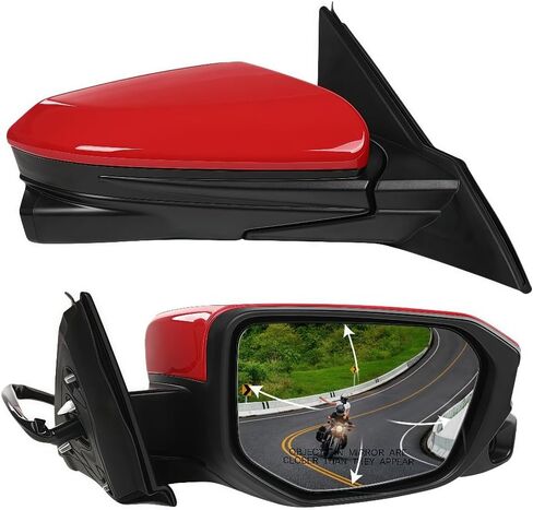 PIT66 Right Passenger Side Door Mirror Compatible with Honda Civic 2016-2021 Power Mirror, Non-Heated, 3-Pin Manual Folding White HO1321283 in Saudi Arabia