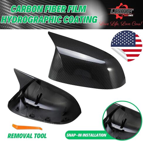 Carbon Fiber Mirror Caps for BMW X3 G01 G08 X4 G02 X5 G05 X6 G06 X7 G07 (2017-2023) Car Mods Exterior Accessories Passenger Driver View Side Mirror Covers Replacement Parts M Sport, 1 Pair in Kuwait