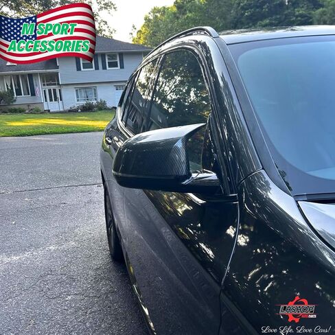 Carbon Fiber Mirror Caps for BMW X3 G01 G08 X4 G02 X5 G05 X6 G06 X7 G07 (2017-2023) Car Mods Exterior Accessories Passenger Driver View Side Mirror Covers Replacement Parts M Sport, 1 Pair in Kuwait