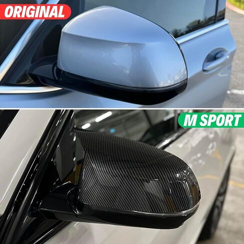 Carbon Fiber Mirror Caps for BMW X3 G01 G08 X4 G02 X5 G05 X6 G06 X7 G07 (2017-2023) Car Mods Exterior Accessories Passenger Driver View Side Mirror Covers Replacement Parts M Sport, 1 Pair in Kuwait