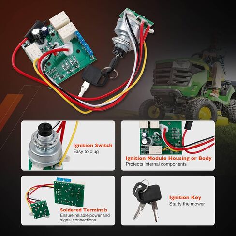 AM132500 Ignition Switch Module with Keys Compatible with John Deere LX255 LX266 LX277 LX279 LX280 LX288 GX255 GX325 GX335 GTX345 GX355 GT225 GT235 GT235E X465 X575 X585 X595 Lawn Tractors in Saudi Arabia